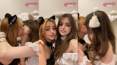 คลิปหลุด Hannahowo น้องฮันนา onlyfan  อัดคลิปจูบปากกับเพื่อนสาวผมทอง งานโครตดี ขาวเนียนทั้งคู๋ จูบปากแลกลิ้น กันโครตเพลินสุดๆ
